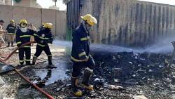 عاجل اندلع حريق في مطار المثنى ببغداد وأنقذ حاوية صواريخ