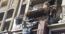 اصابه 13 شخصا سبب حريق داخل عياده طبيب في دمنهور بالبحيره