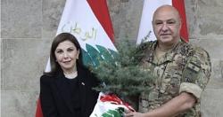 ماجده الرومى تلتقى قائد الجيش اللبنانى فى ذكرى انفجار مرفا بيروت