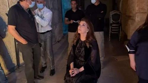 The last appearance of Magda AlRoumi in the scenes before falling on the video stage