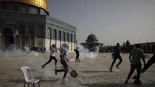 AlAqsa Mosque is now 15 images surveillance Israeli violations in Jerusalem