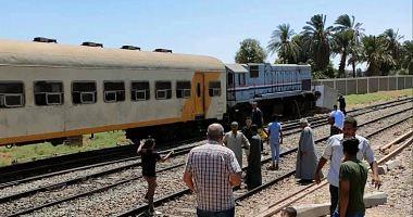 A passenger train collided with concrete styles at Naga Hammadi Station and injuries