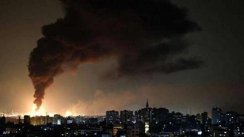 Israeli occupation missiles target sites in the Gaza Strip