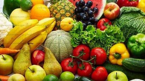 Division of vegetables and fruit abundant in the markets