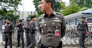 Two policemen influenced by a South Thailand bomb explosion