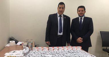 Cairo airport customs control the smuggling of a quantity of human medicines