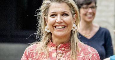 Maxima is an elegant Netherlands in an embossed dress worn twice