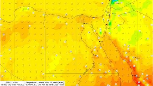 Expected temperatures on Friday 14 2022 in Egypt
