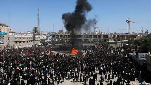 Urgent Iraqi protest burns external fence for Iran consulate in Karbala