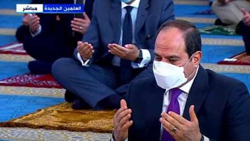 The Sisi president leads Eid prayer at the mosque in the new Alamein