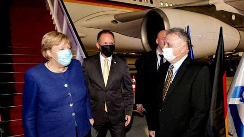 Merkel arrives in Israel for a recent visit before leaving Chancellor