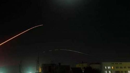 Syrian air defense addresses an attack from Israeli occupation