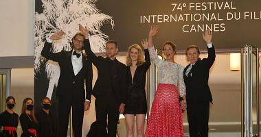 Bergman Island movie makers on the red carpet of the Cannes Photo Festival