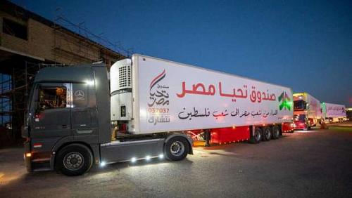 A convoy Long live Egypt reaches Gaza in implementation of the guidance of Sisi