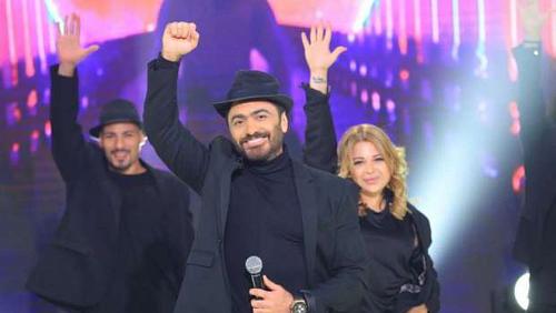 Tamer Hosny Guest Mona Shazly in the New Year Evening