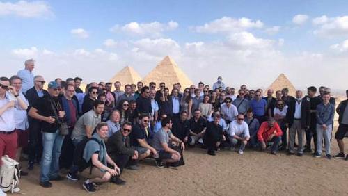 Austria Symphony Orchestra on a tour of the pyramids and the Egyptian civilization museum