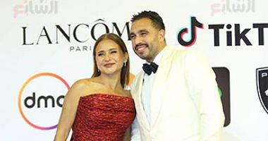 Nelly Karim with her husband Hisham Ashour at the opening of the Cairo Festival
