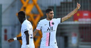 Ashraf Hakimi records its first goals and leads SaintGermain to win friendly video and photos