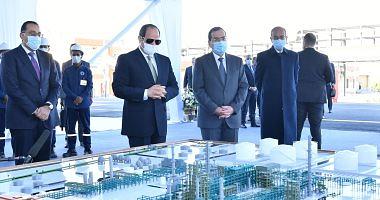 The Sisi president is inspecting the Gasoline production complex in Assiut Petroleum refining company