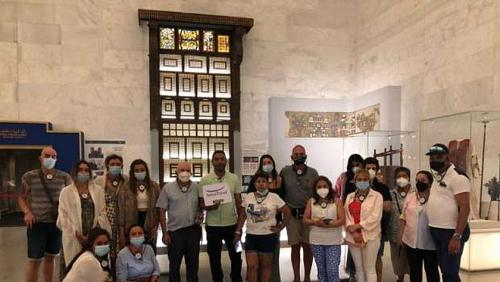 The Spanish tourist group visits the Museum of Egyptian Civilization