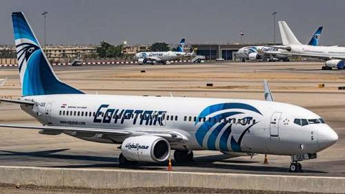 The first flight of EgyptAir to Maitika International Airport after an 8 year hiatus