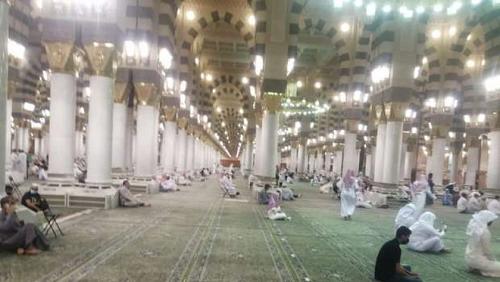 The Prophets Mosque after the return of Umrah in the time of Corona all safe in the presence of God