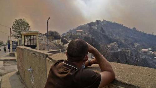 A huge fire with wheat mills in Algeria