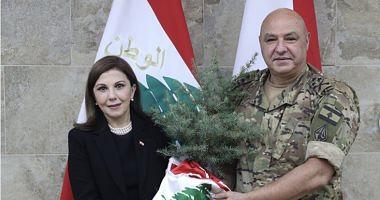 Magda AlRoumi meets the leader of the Lebanese army on the anniversary of the Beirut port explosion