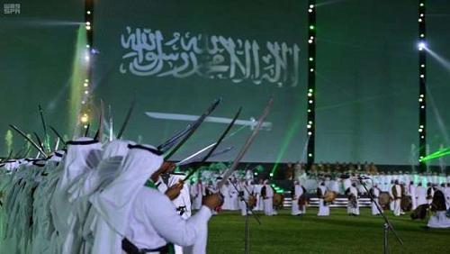 Migrate celebrations military shows on the national day of Saudi Arabia and an Egyptian artistic presence