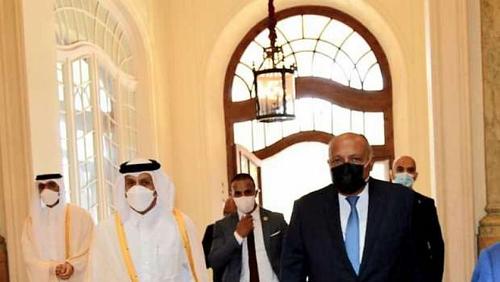 Official talks began in Doha between Shukri and his Qatari counterpart