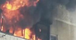 اندلاع حريق ضخم بسوق الاحذيه فى طهران فيديو