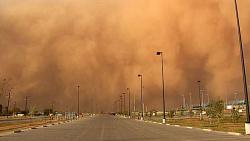 ايقاف رحلات الطيران في مطار بغداد الدولي سبب عاصفه ترابيه شديده