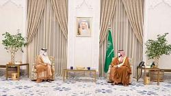 ولي عهد السعوديه يستقبل وزير خارجيه قطر في قصر نيوم