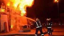 حرق عامل في حريق بمصنع النسيج باب النمر