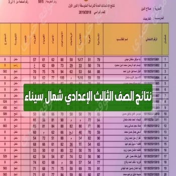 إعلان نتائج الصف الثالث الإعدادي الترم الثاني لشمال سيناء وطرق الاستعلام عن النتائج